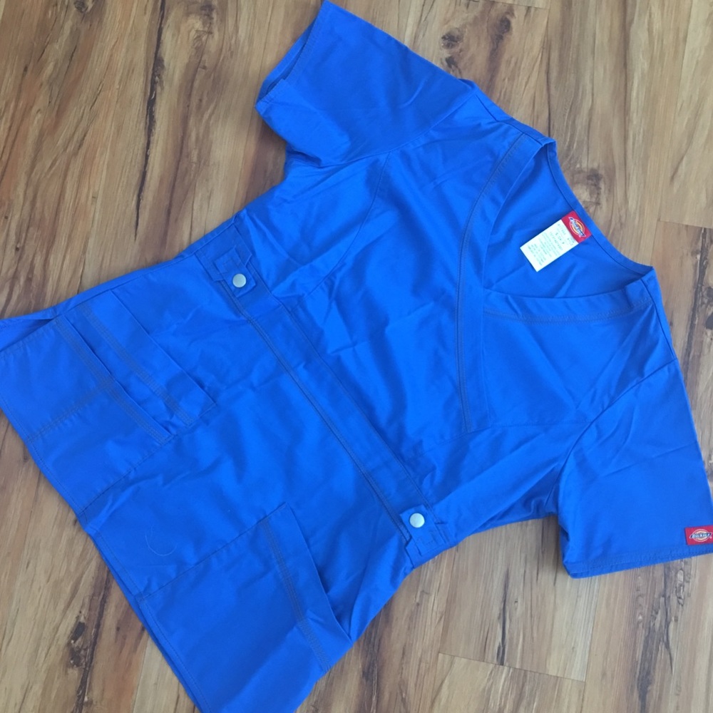 UNWORN NEW Dickies Womens Cobalt Blue Scrub Top S